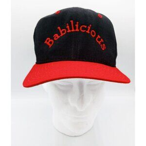 Trucker Hat Babilicious Funny Snapback Cap Black Red Unisex Vintage 90s New Era